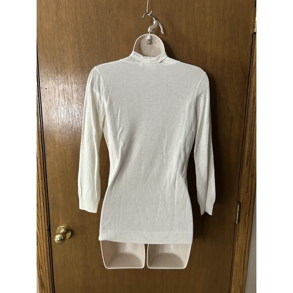 AG Adriano Goldschmied sz S SWEATER Light-weight BOW V-neck w/ Silk/Cashmere B25 - Picture 3 of 9